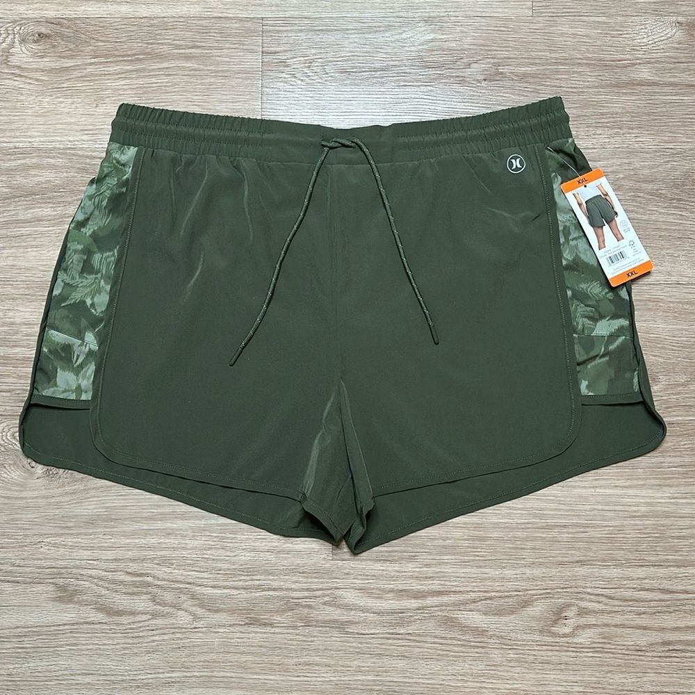 Hurley 4” Lined Olive Green Swim Running Shorts Size XXL